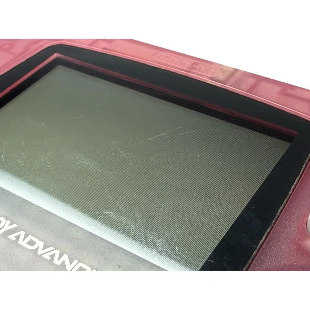 Nintendo Game Boy Advance AGB-001 Clear Pink Handheld System Tested Working